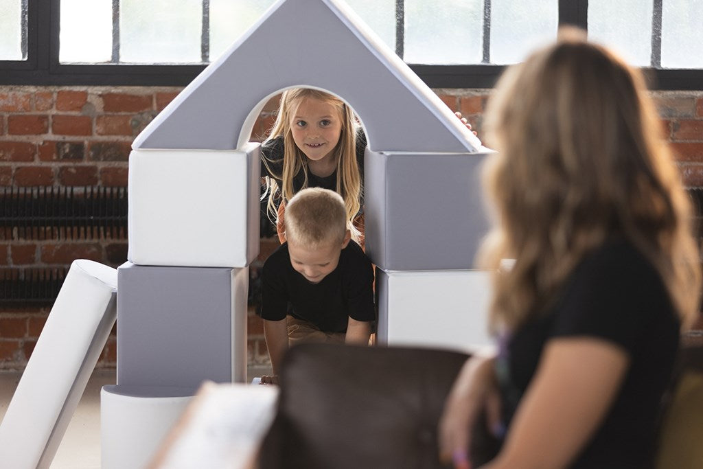 Habkockák – óriási építőkészlet 11 db white-light pink-grey