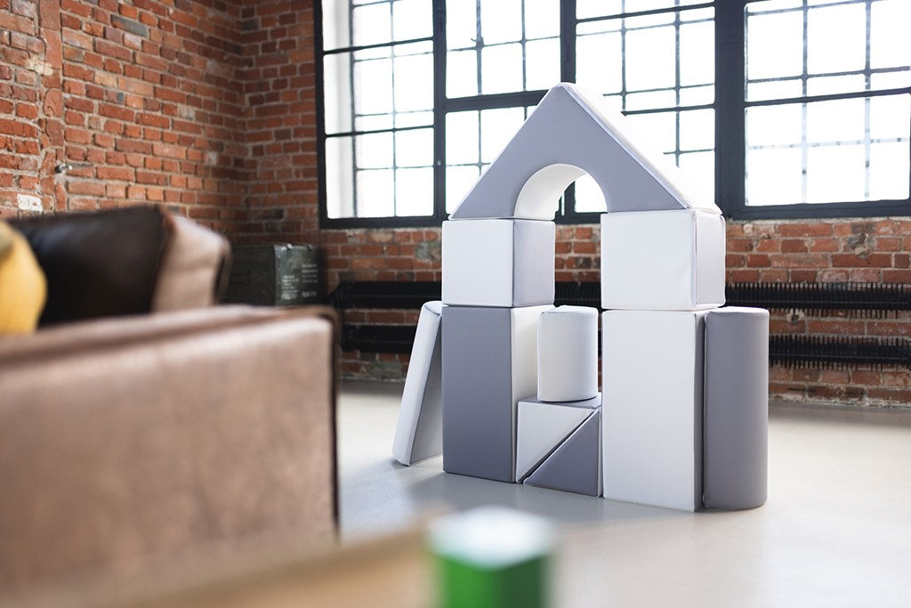 Habkockák – óriási építőkészlet 11 db white-grey