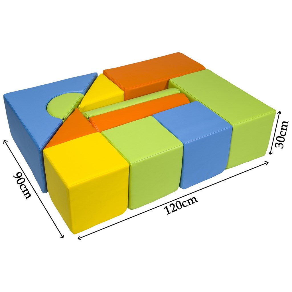 Habkockák – óriási építőkészlet 11 db pink-blue-yellow (pastel)