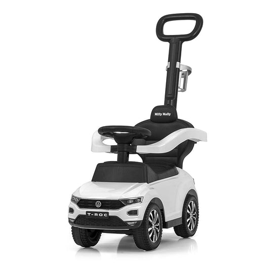 Bébitaxi tolókarral VOLKSWAGEN T-ROC Milly Mally fehér (a csomagolás sérült)