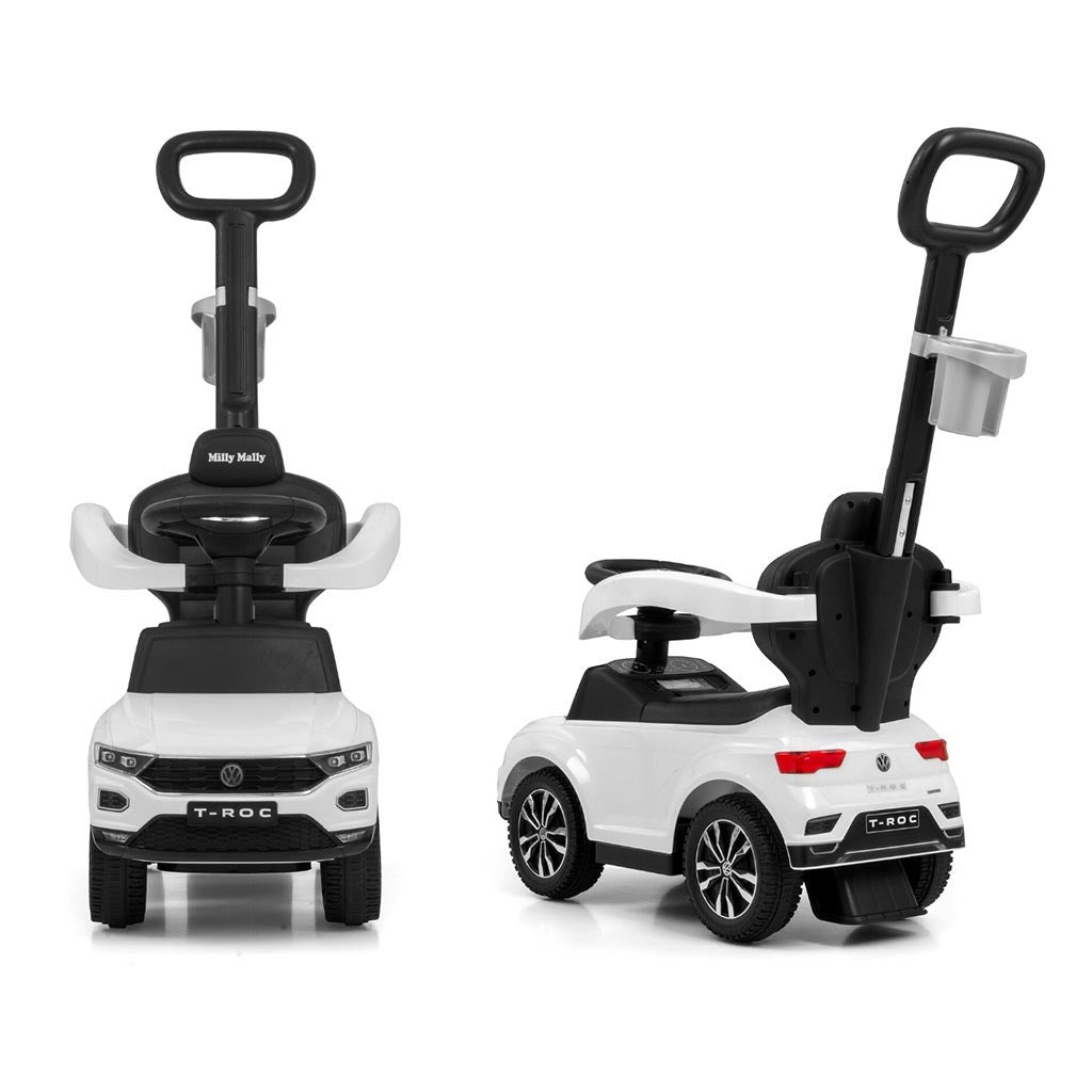 Bébitaxi tolókarral VOLKSWAGEN T-ROC Milly Mally fehér (a csomagolás sérült)