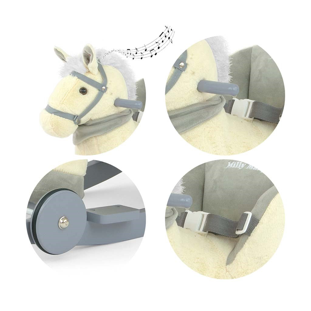 Hintaló dallammal és kerekekkel Milly Mally Polly bézs (sérült csomagolás)