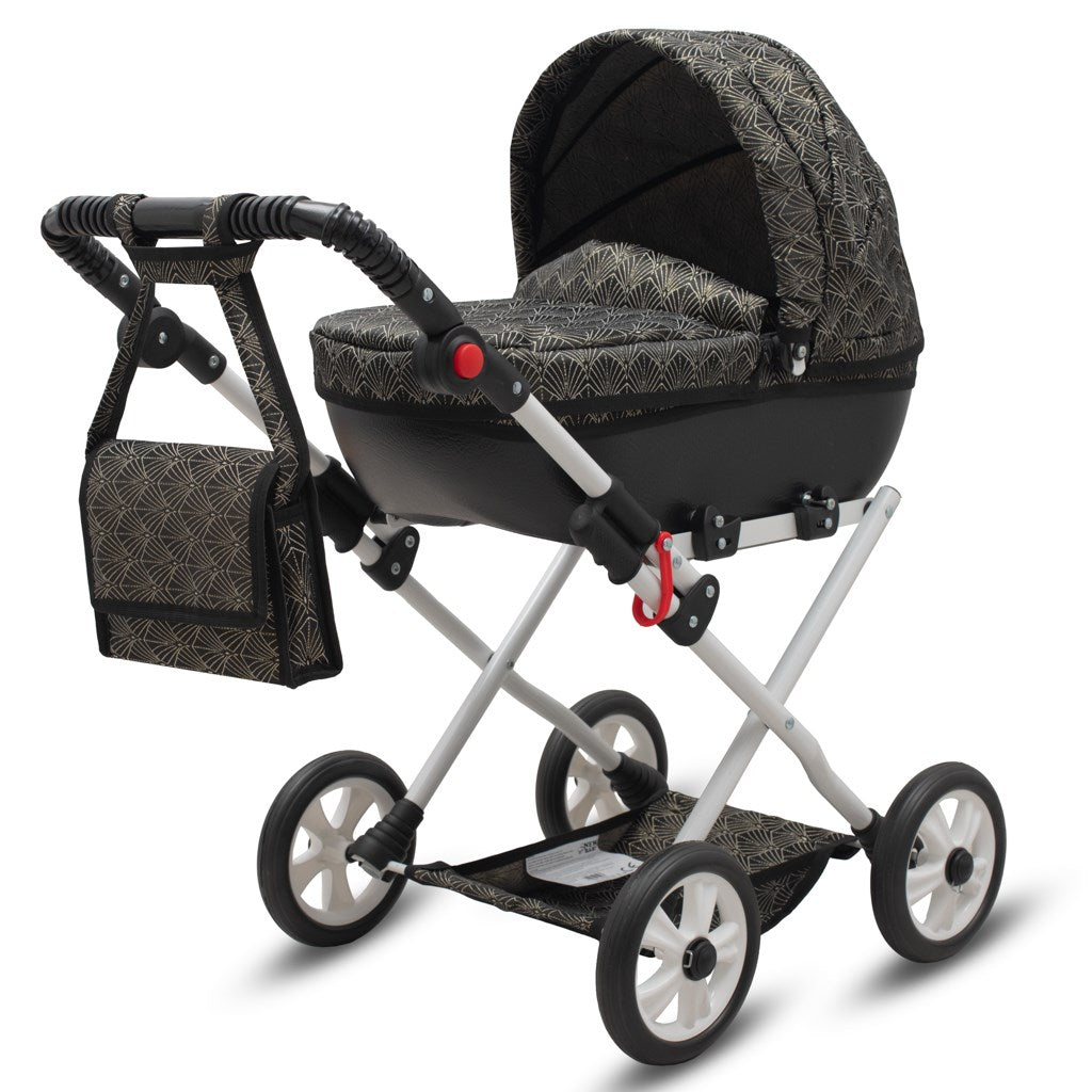 Luxus játék babakocsi New Baby COMFORT arany-fekete