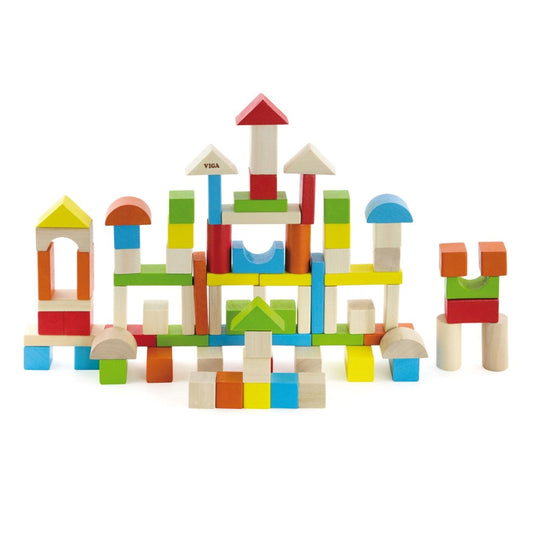 Fából készült kocka gyermekeknek Viga 80 element