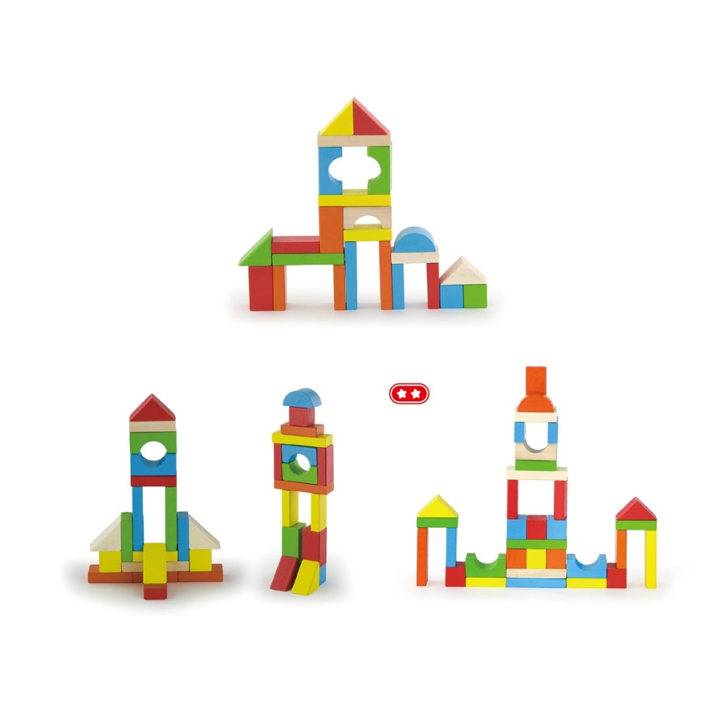 Fából készült kocka gyermekeknek Viga 80 element