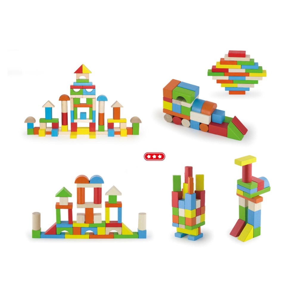 Fából készült kocka gyermekeknek Viga 80 element