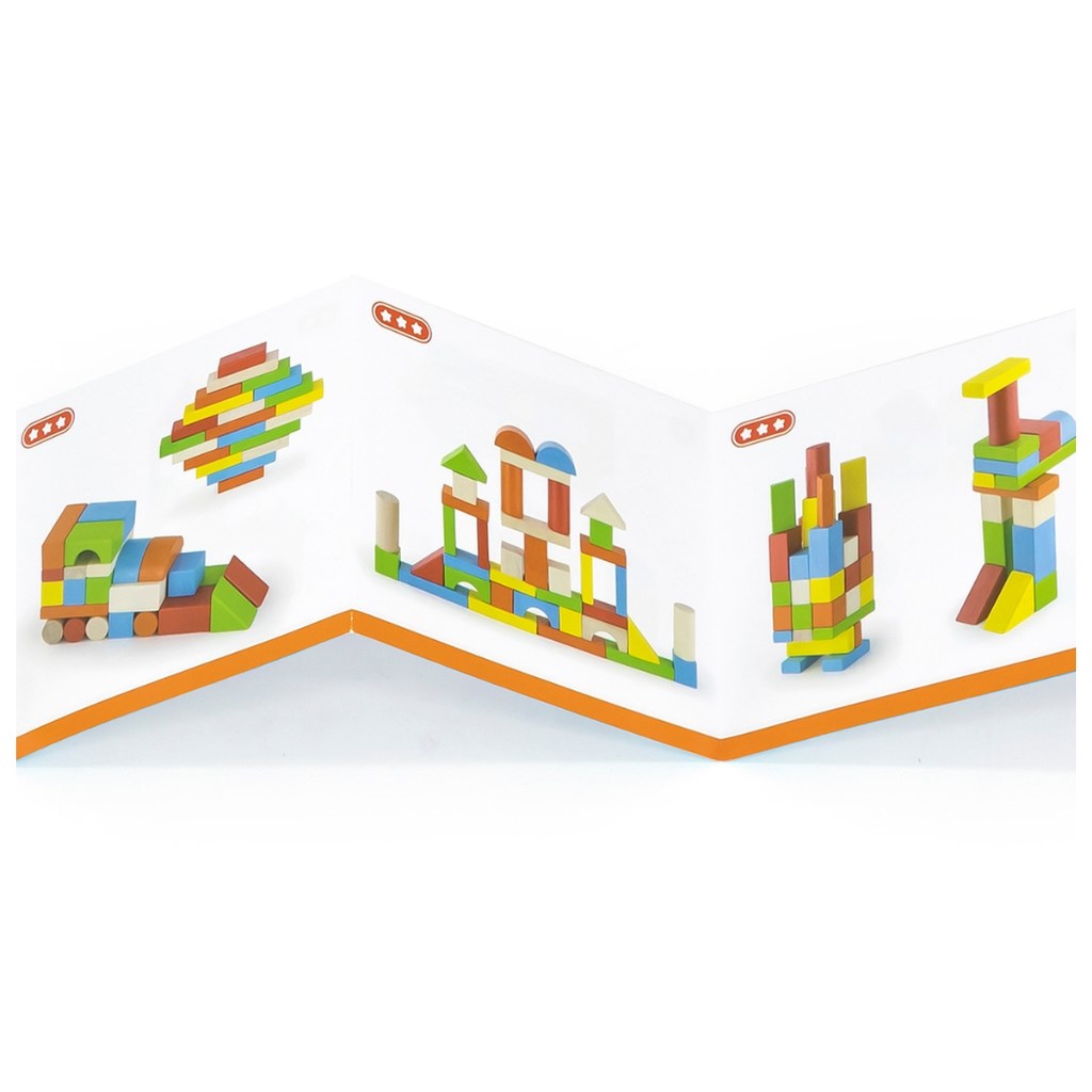 Fából készült kocka gyermekeknek Viga 80 element