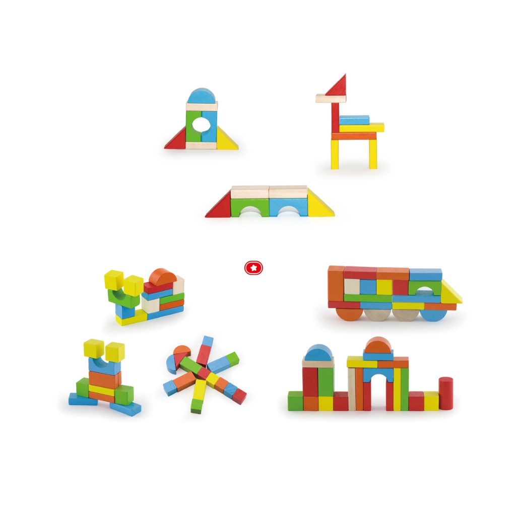 Fából készült kocka gyermekeknek Viga 80 element