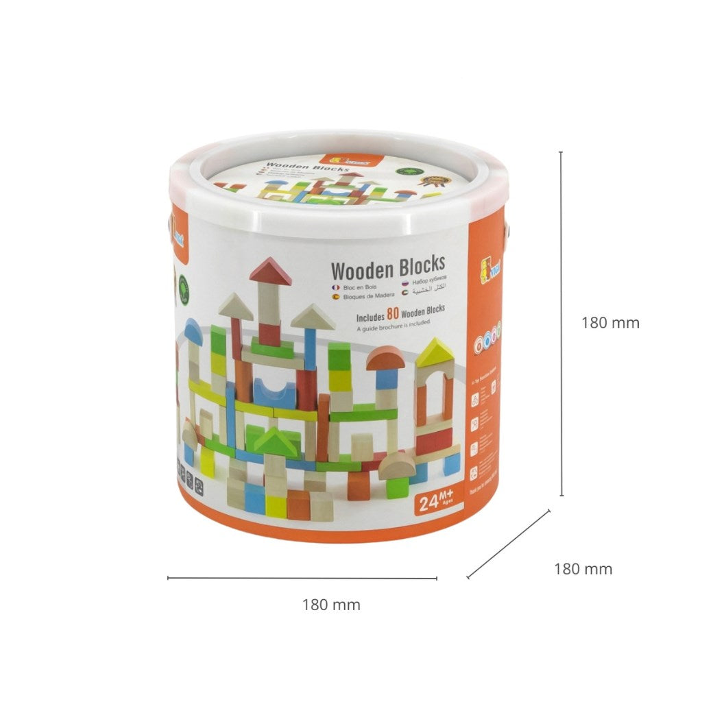 Fából készült kocka gyermekeknek Viga 80 element