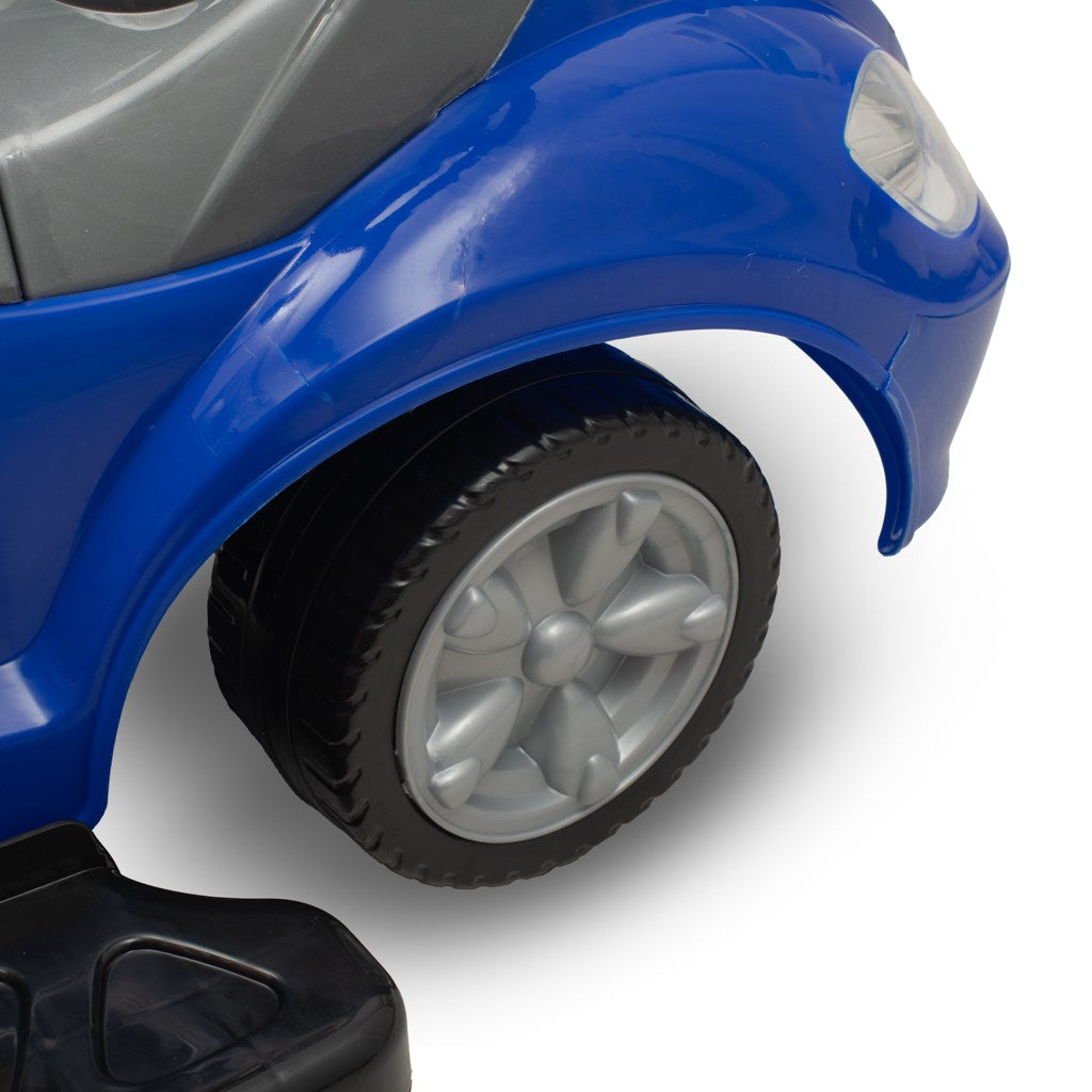 Bébitaxi tolókarral 3az1-ben Baby Mix Mega Car kék (Sérült csomagolás)