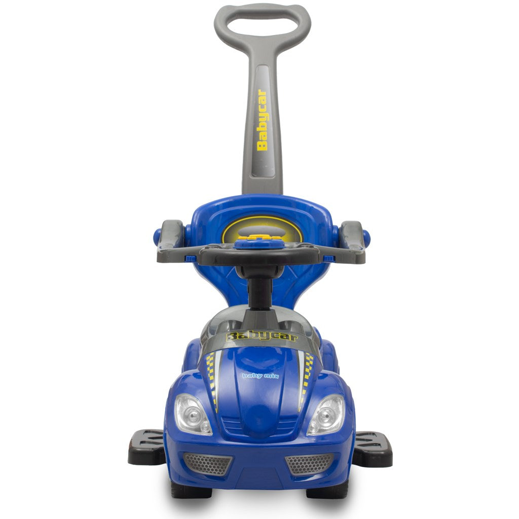 Bébitaxi tolókarral 3az1-ben Baby Mix Mega Car kék (Sérült csomagolás)