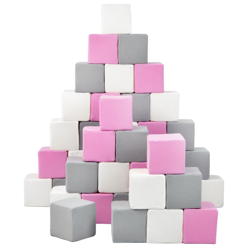 Habkockák - 45 darabos nagy habkocka Pyramida pink white grey