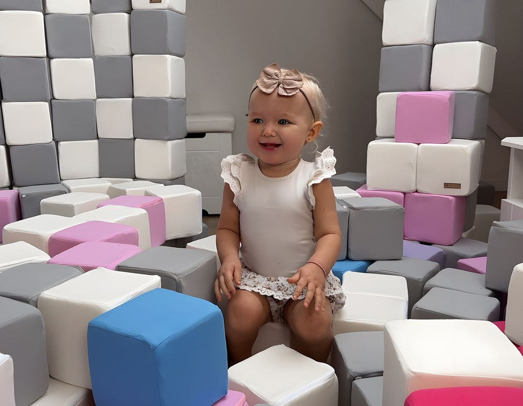 Habkockák - 45 darabos nagy habkocka Pyramida pink white grey