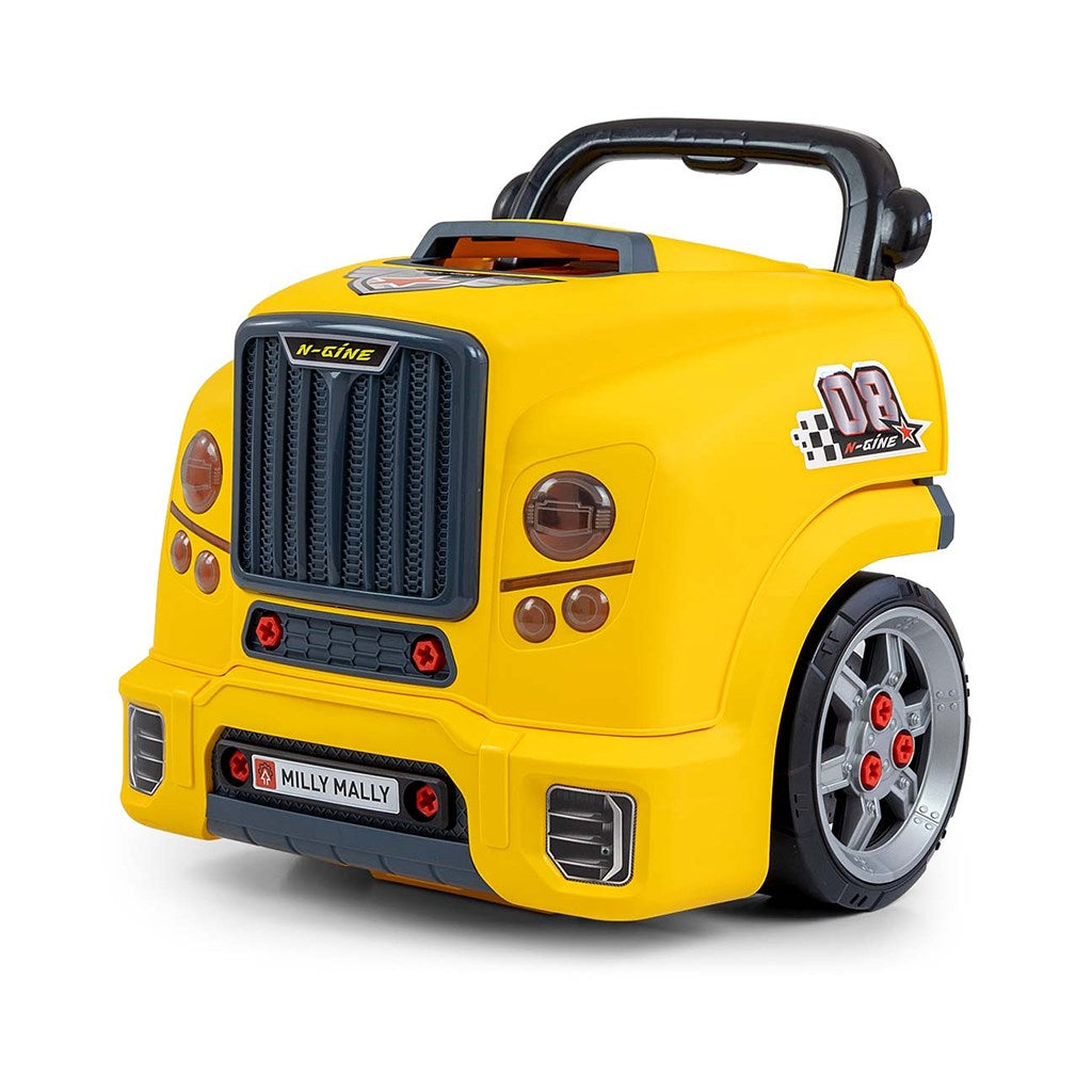 Realisztikus modell az autó elejének nyitható motorháztetőjével, Milly Mally N-GINE yellow