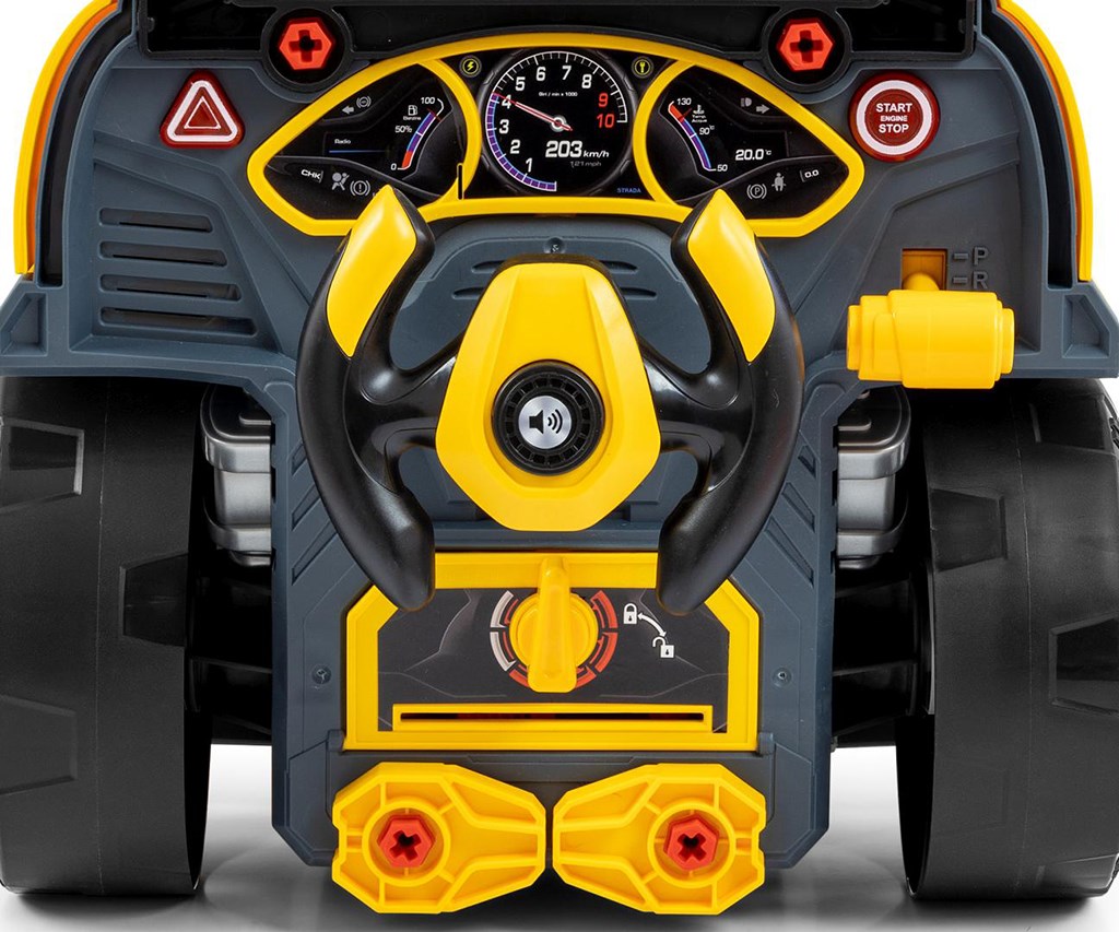 Realisztikus modell az autó elejének nyitható motorháztetőjével, Milly Mally N-GINE yellow