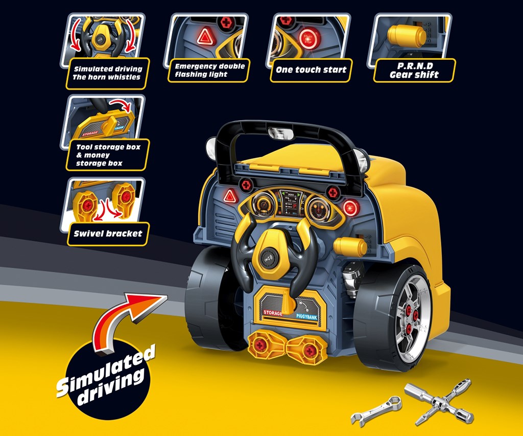 Realisztikus modell az autó elejének nyitható motorháztetőjével, Milly Mally N-GINE yellow