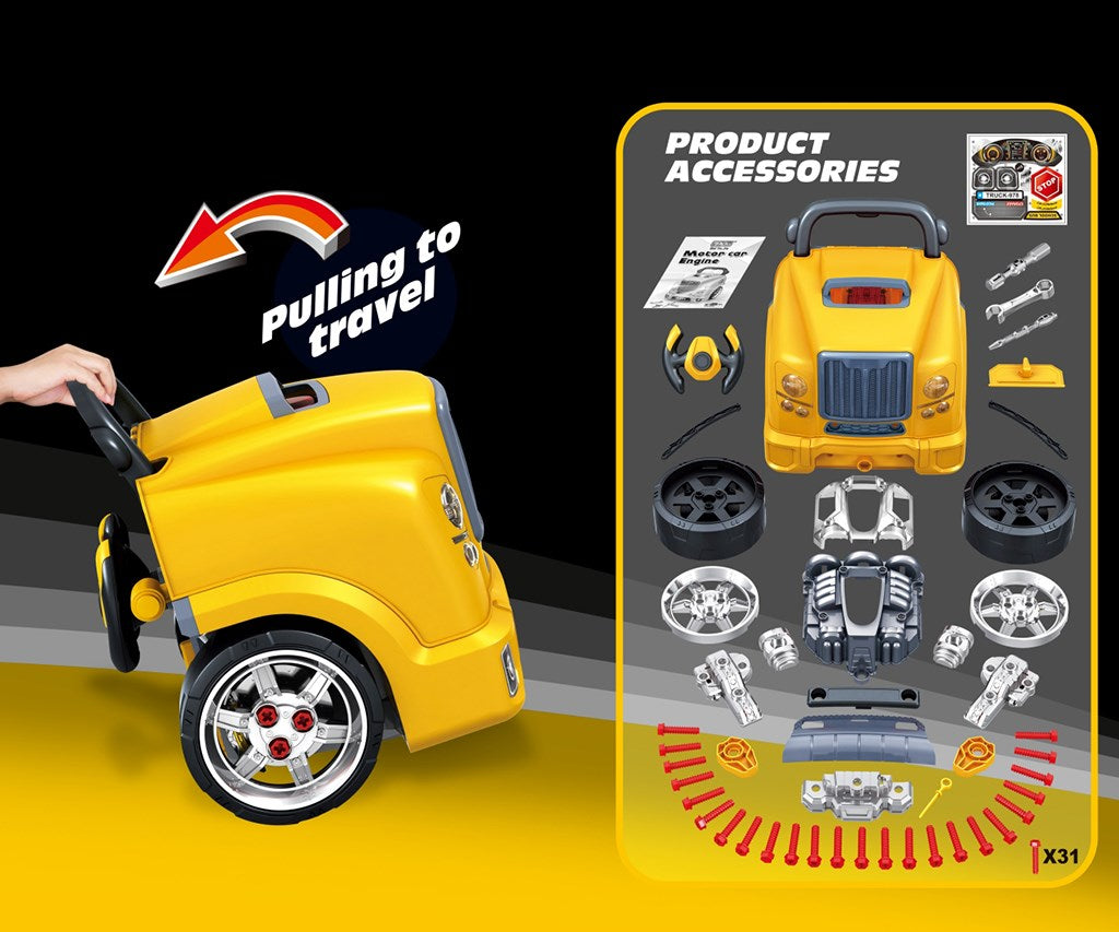 Realisztikus modell az autó elejének nyitható motorháztetőjével, Milly Mally N-GINE yellow