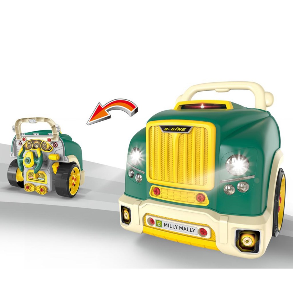 Realisztikus modell az autó elejének nyitható motorháztetőjével, Milly Mally N-GINE green