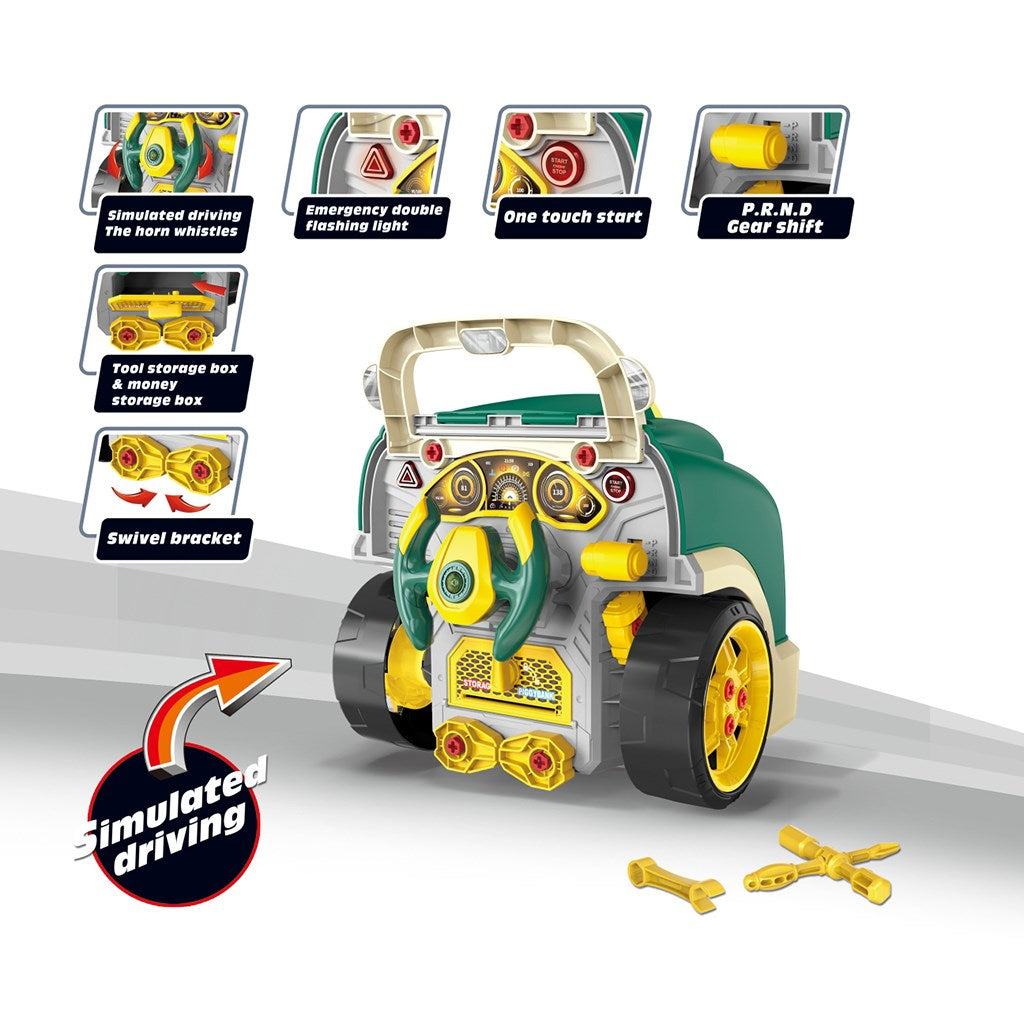 Realisztikus modell az autó elejének nyitható motorháztetőjével, Milly Mally N-GINE green