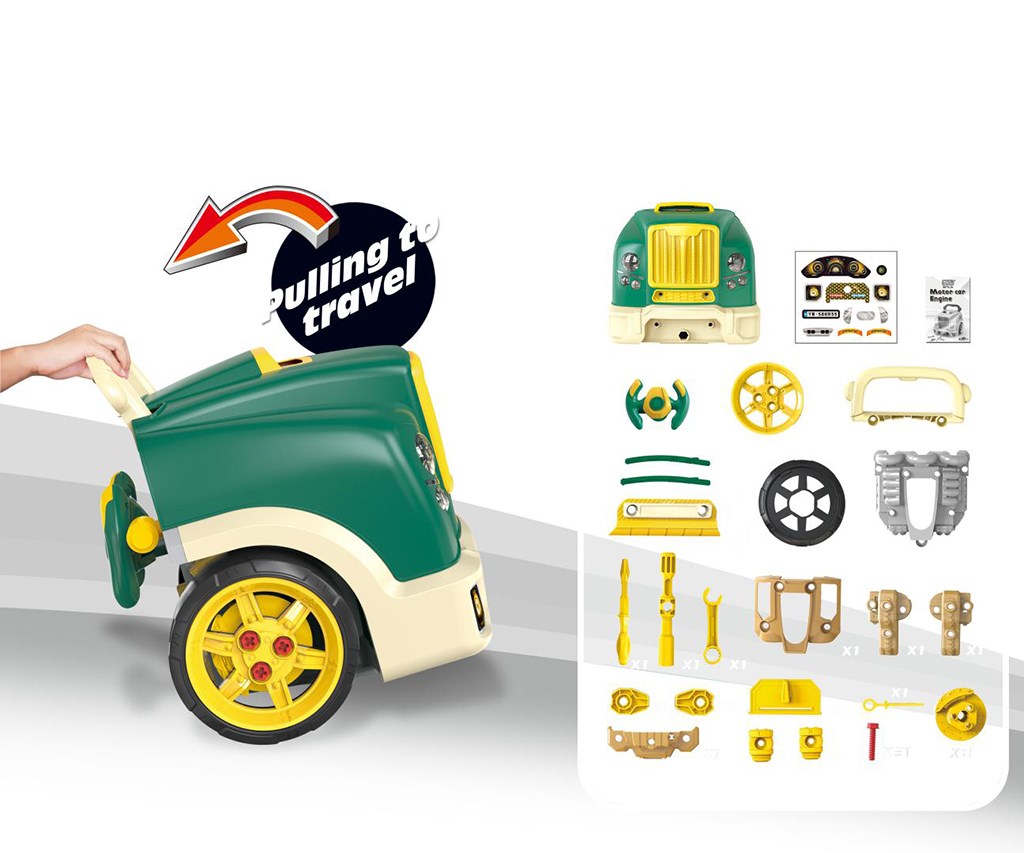 Realisztikus modell az autó elejének nyitható motorháztetőjével, Milly Mally N-GINE green