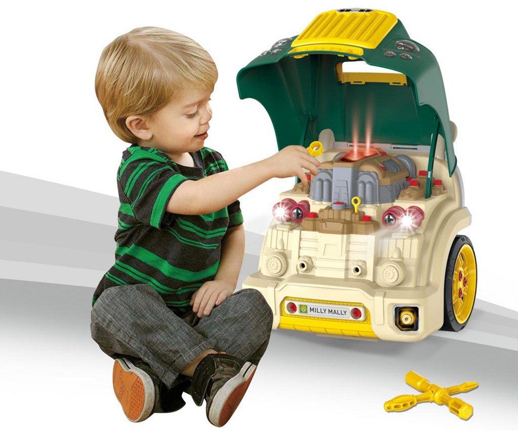 Realisztikus modell az autó elejének nyitható motorháztetőjével, Milly Mally N-GINE green