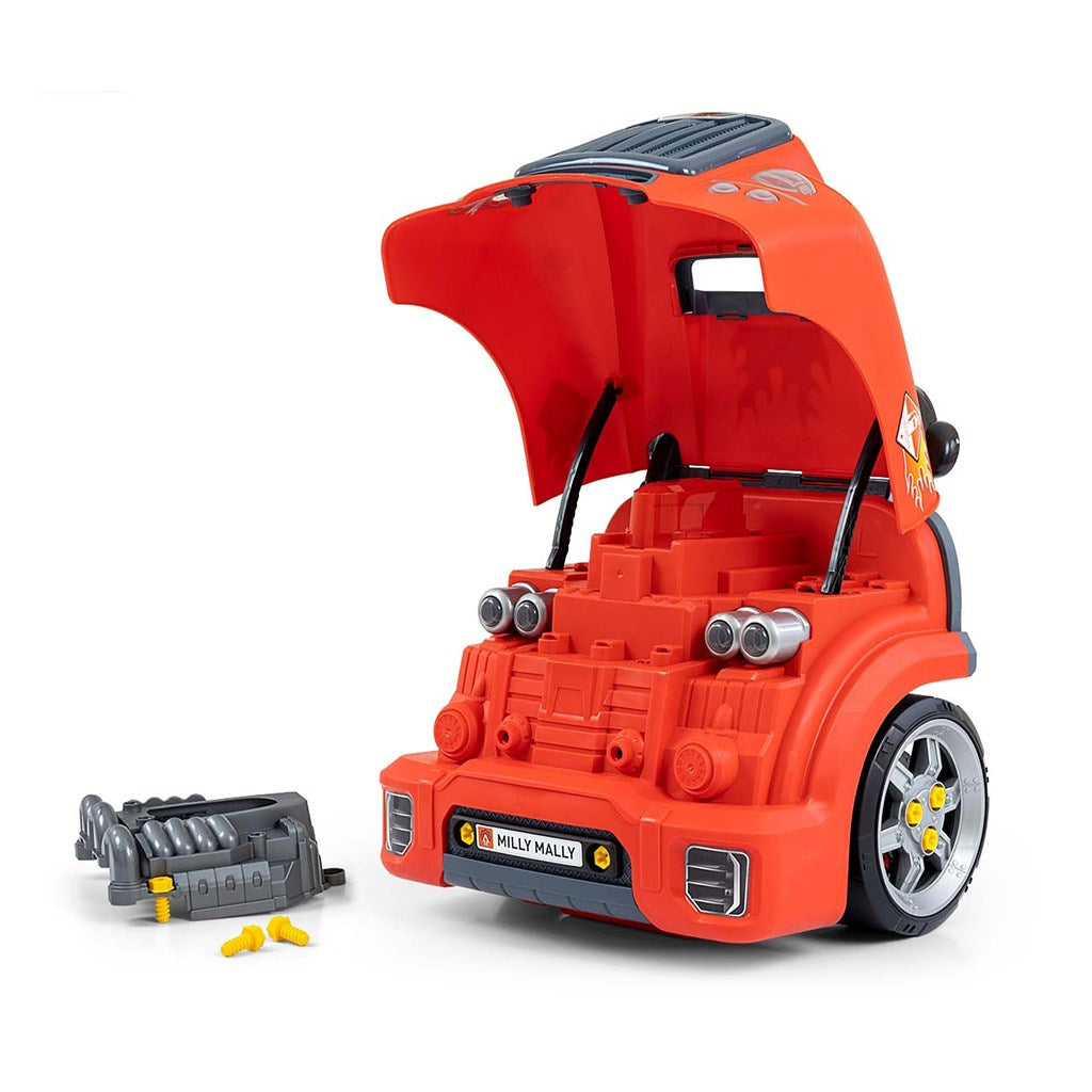 Realisztikus modell az autó elejének nyitható motorháztetőjével, Milly Mally N-GINE red