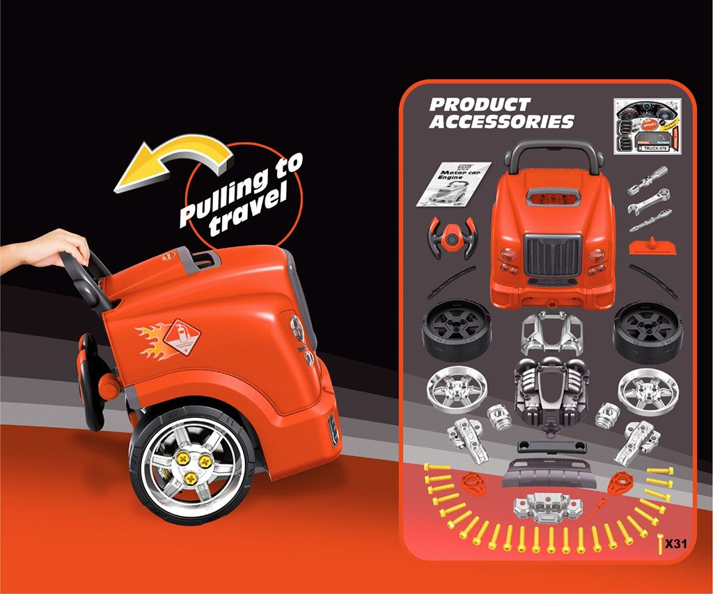 Realisztikus modell az autó elejének nyitható motorháztetőjével, Milly Mally N-GINE red