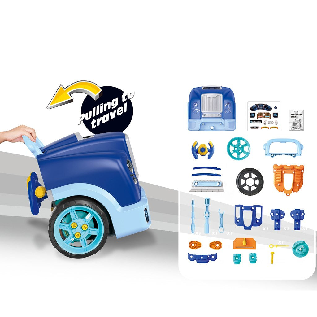 Realisztikus modell az autó elejének nyitható motorháztetőjével, Milly Mally N-GINE blue