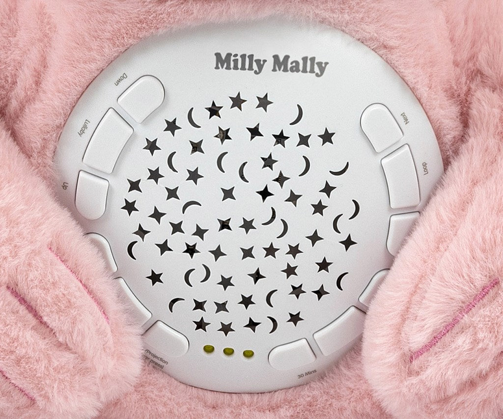 Plüss szundibarát maci projektorral Milly Mally Bear pink