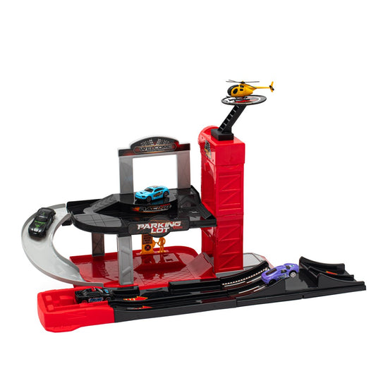 Gyermek garázs helikopterrel Baby Mix (Sérült csomagolás)