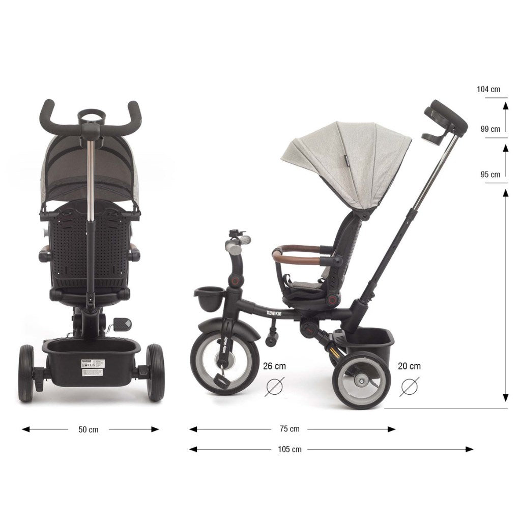 Luxus gyerek tricikli világítással Milly Mally Twinkle grey