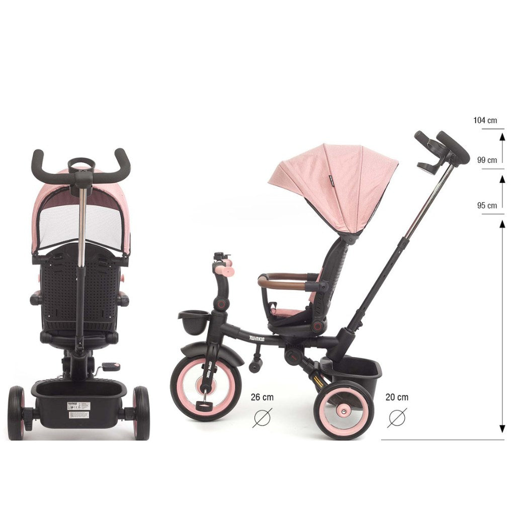 Luxus gyerek tricikli világítással Milly Mally Twinkle pink