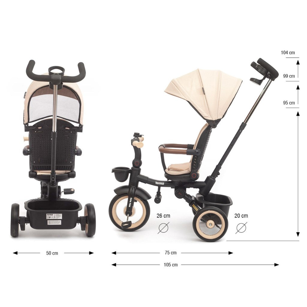 Luxus gyerek tricikli világítással Milly Mally Twinkle beige