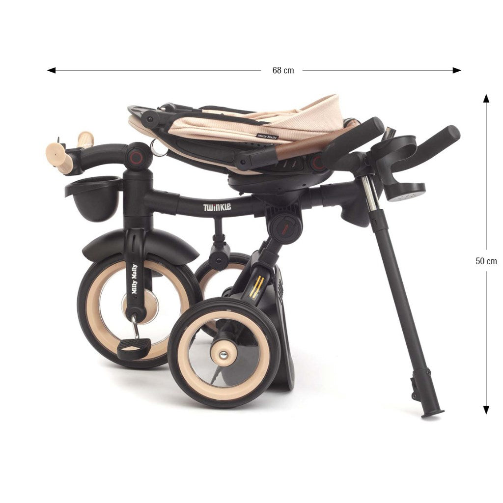 Luxus gyerek tricikli világítással Milly Mally Twinkle beige