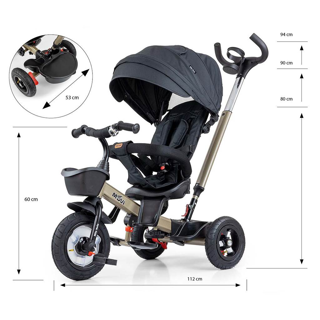 Gyerek háromkerekű bicikli Milly Mally Movi gold (sérült csomagolás)