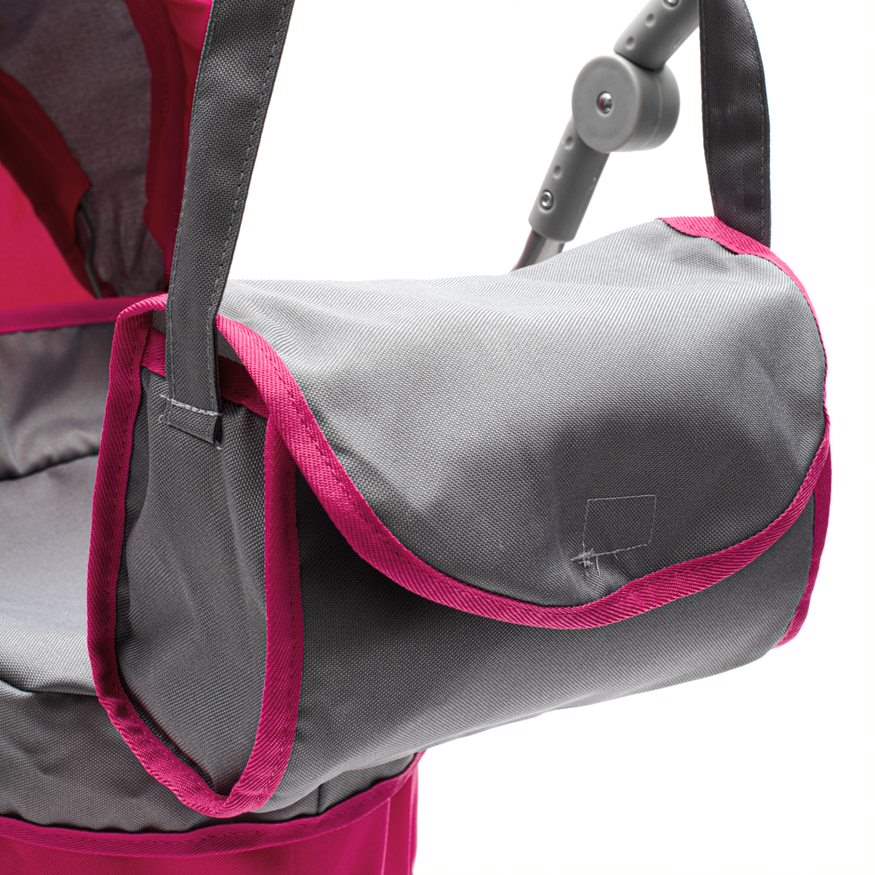 Játék mély babakocsi Baby Mix Viola rózsaszín szürke