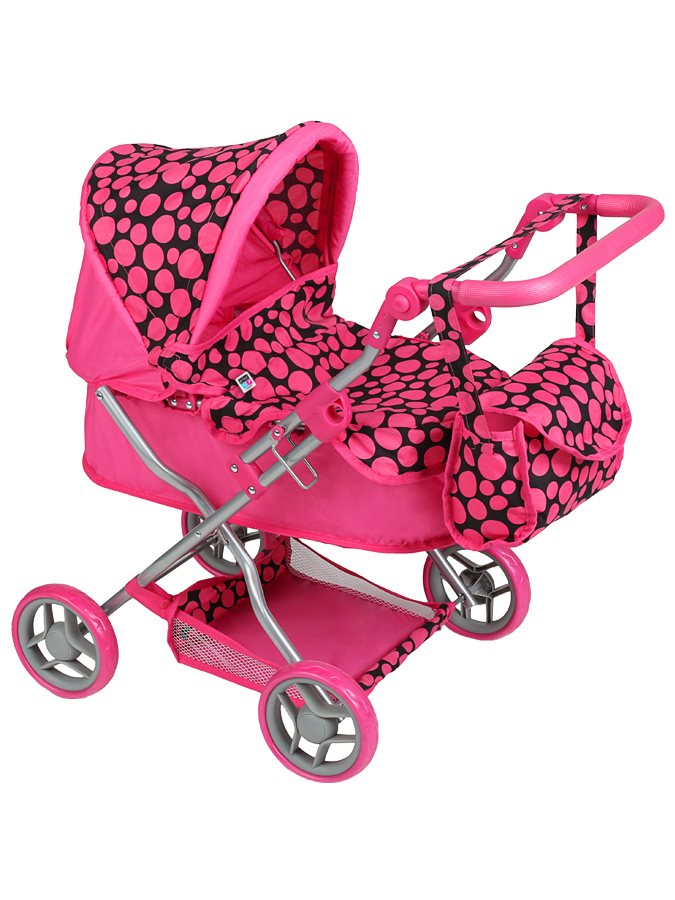 Játék mély babakocsi PlayTo Viola rózsaszín