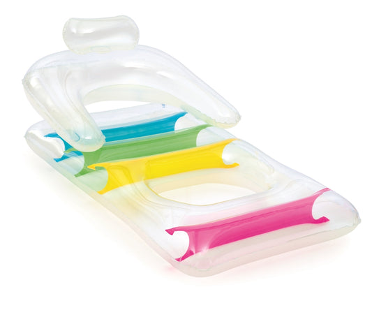 Bestway 43011 felfújható összecsukható strandmatrac háttámlával és karfákkal