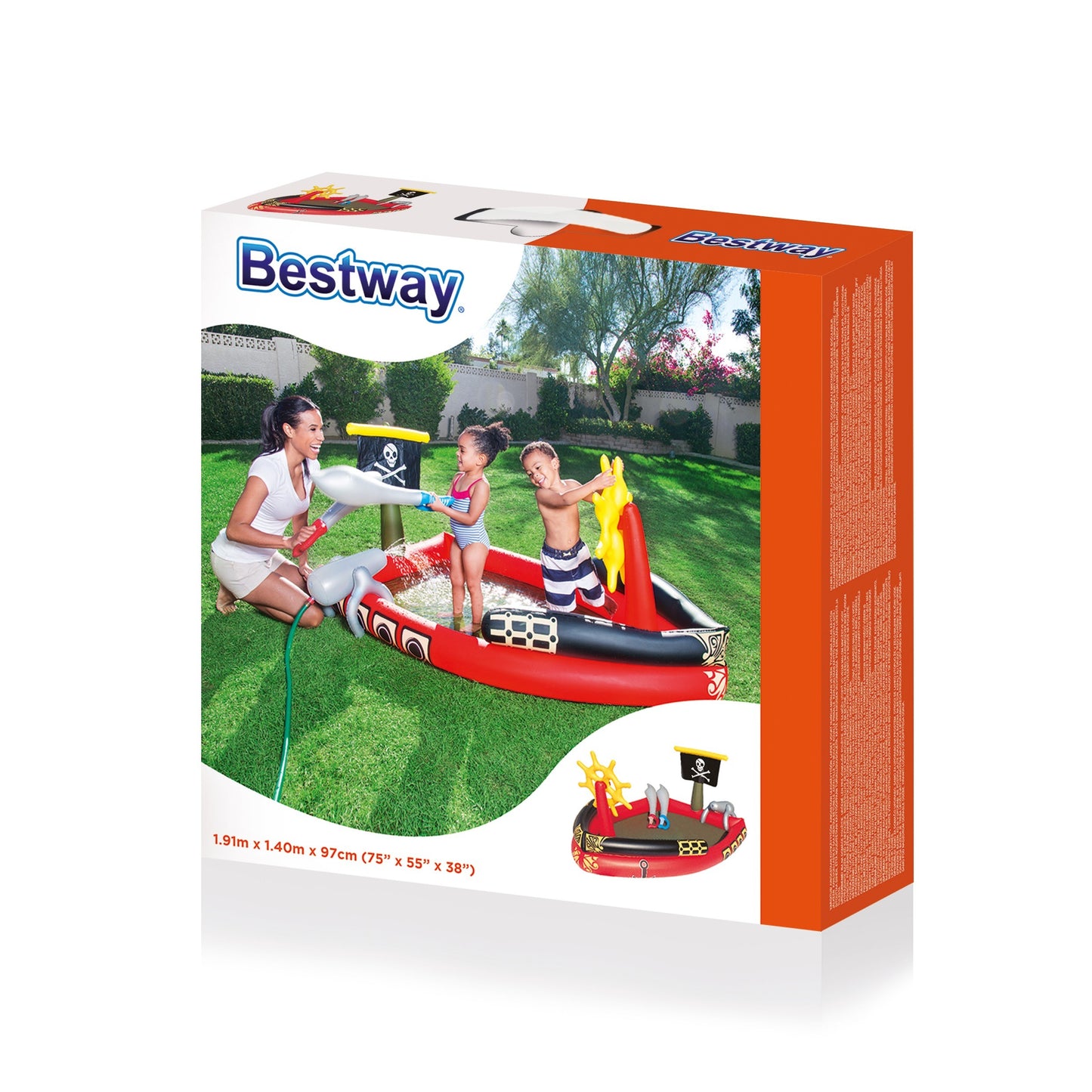 Bestway 53041 75" X 55" X 38"/1,90M X 1,40M X 96cm kalózmedence
