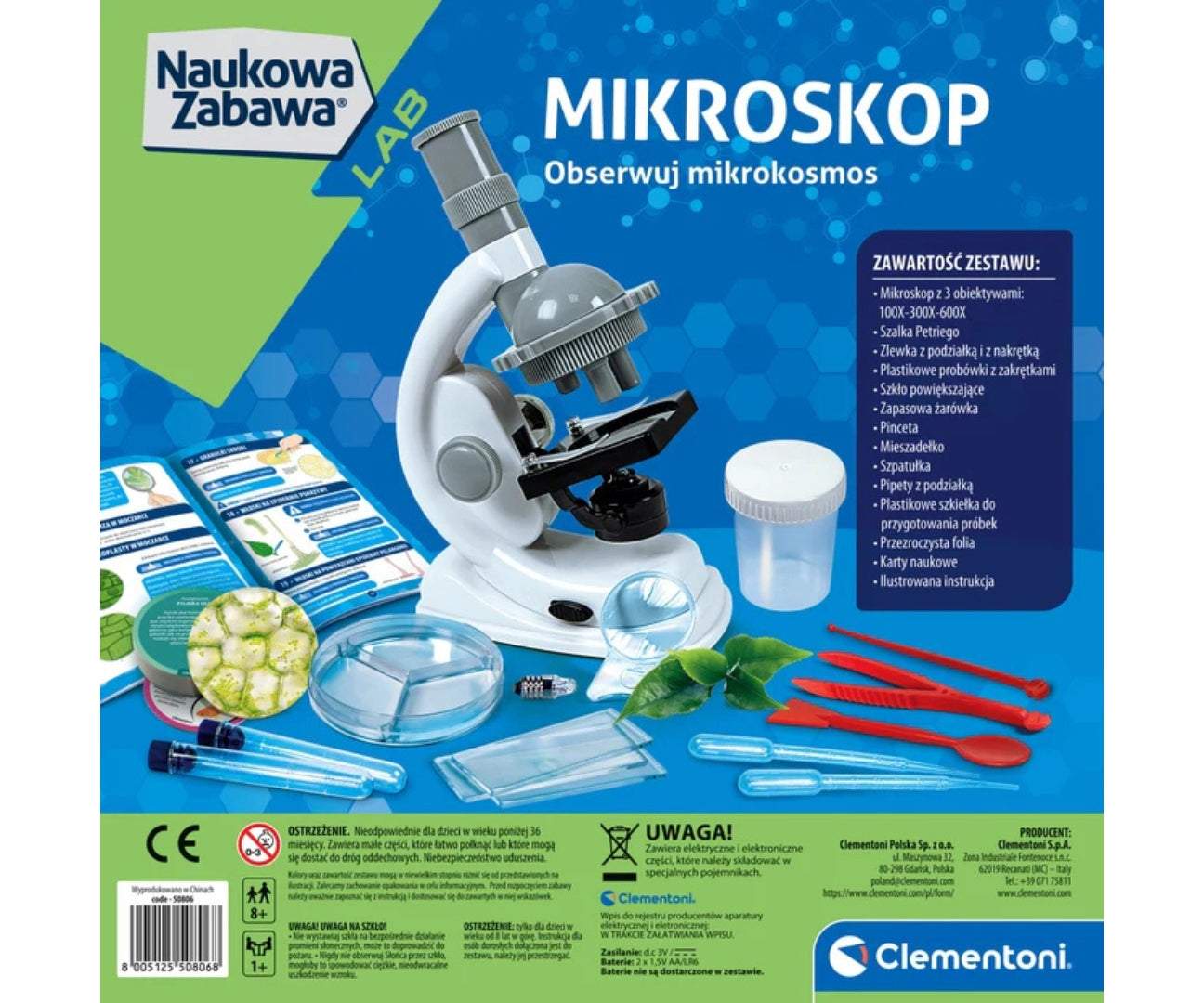 Clementoni Science Fun Lab 50806 Mikroszkópos kísérletek
