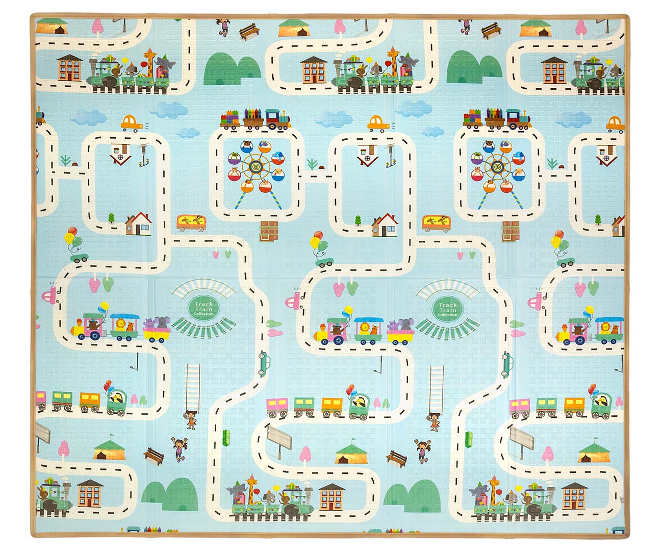 Játssz vonatokat és autókat T1 összecsukható habszivacs szőnyeg