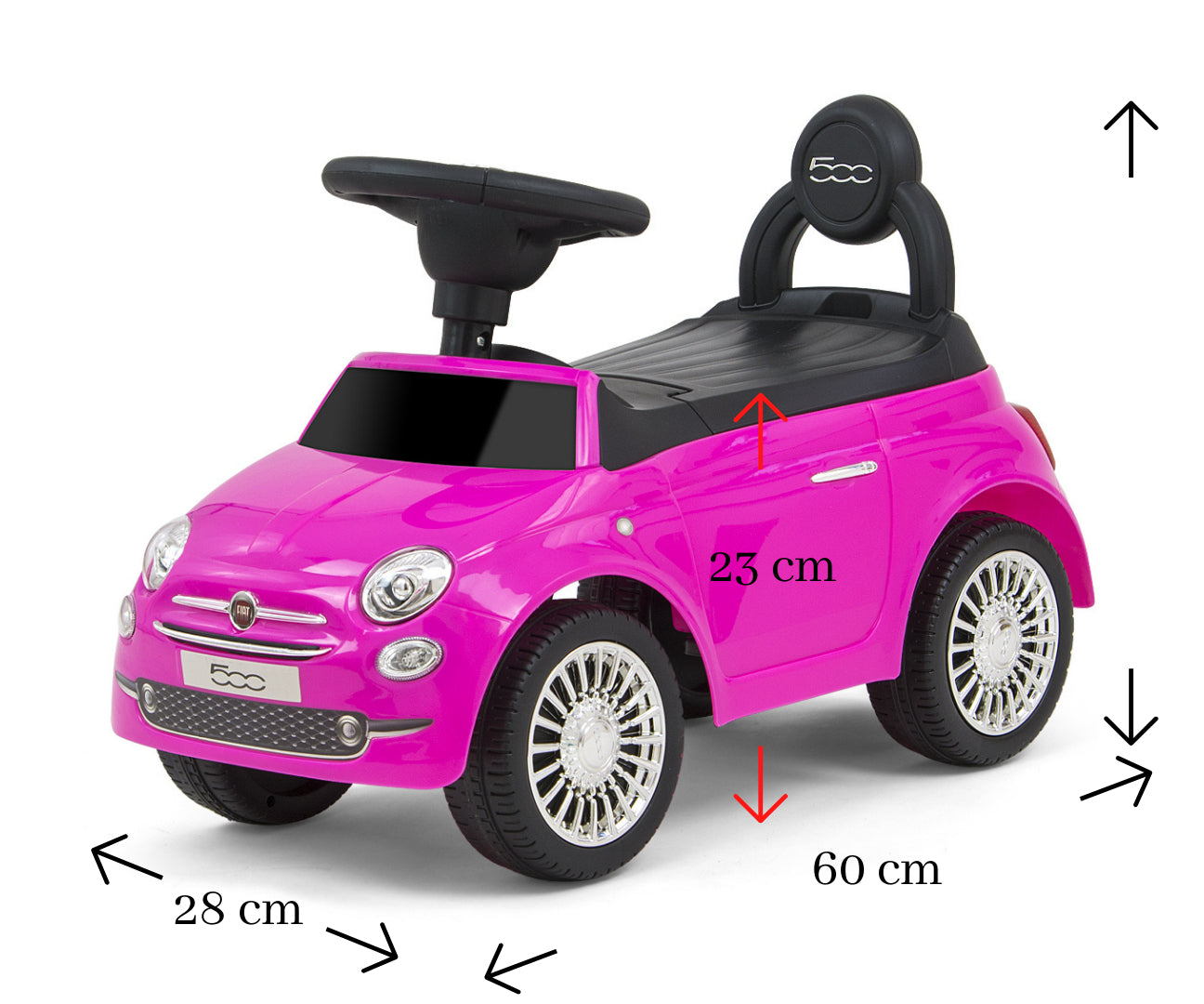 Milly Mally Ride On Fiat 500 Pink