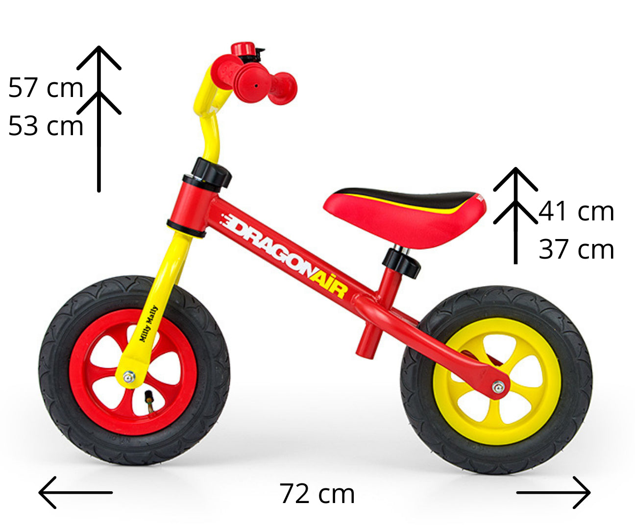 Milly Mally túrabicikli Dragon Air sárga-piros
