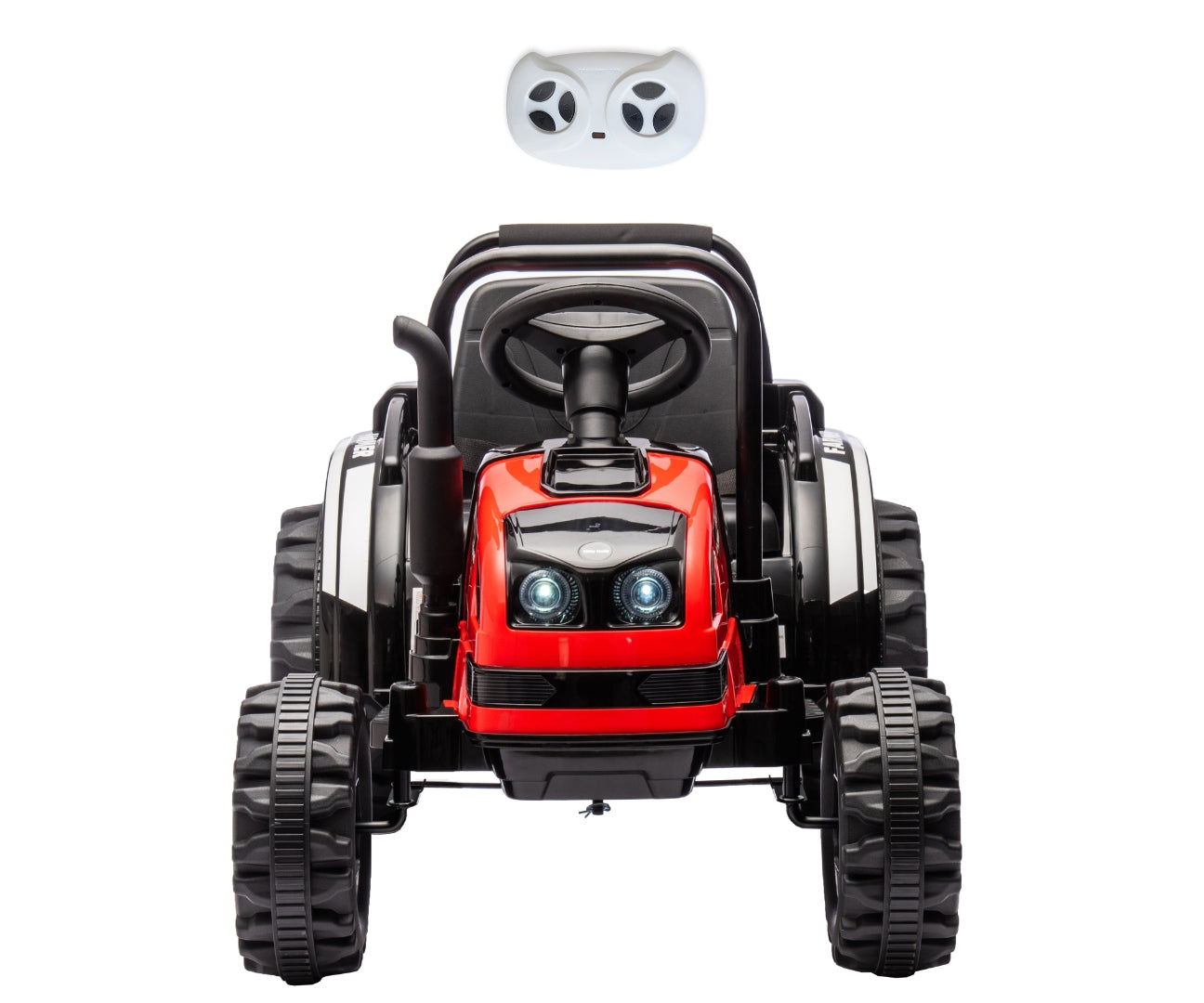 Akkumulátoros jármű Traktor utánfutóval Farmer Piros