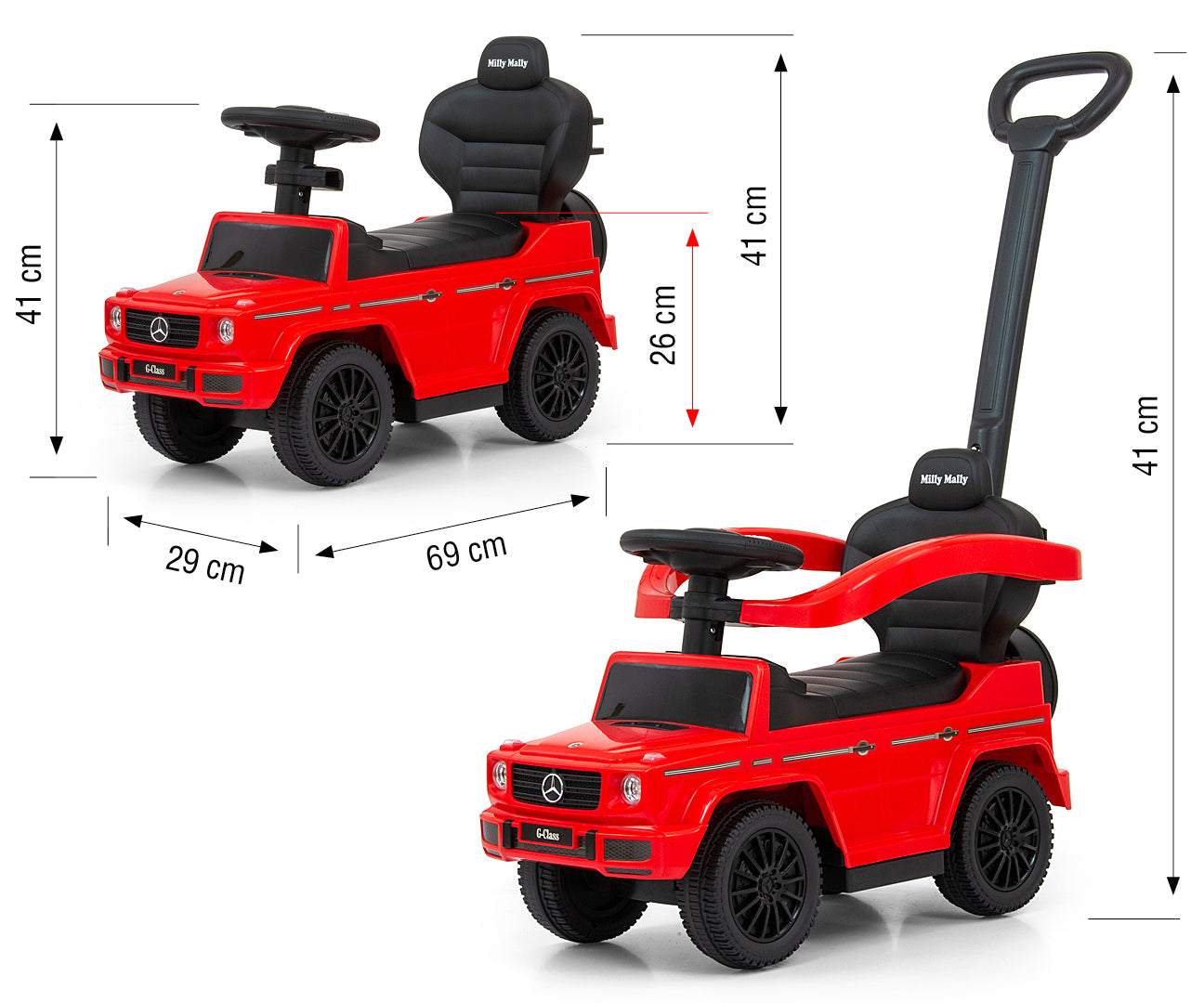 Jármű kormányrúddal MERCEDES G350d Piros