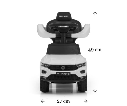 VOLKSWAGEN T-ROC fehér kormányzárral ellátott jármű