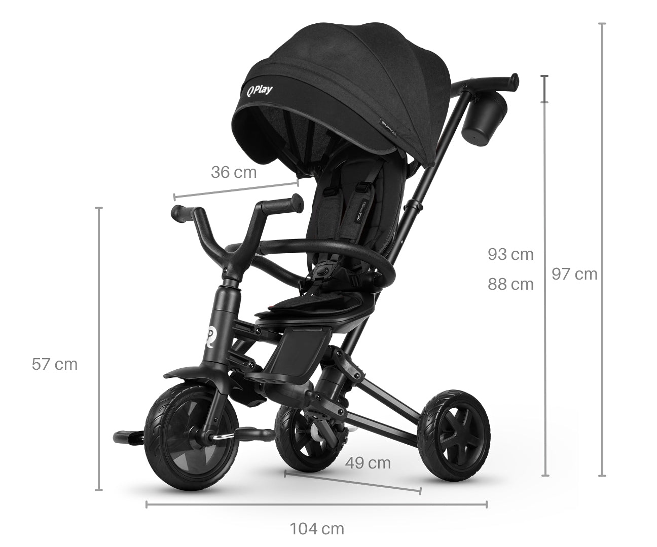 Qplay tricikli Nova Niello fekete