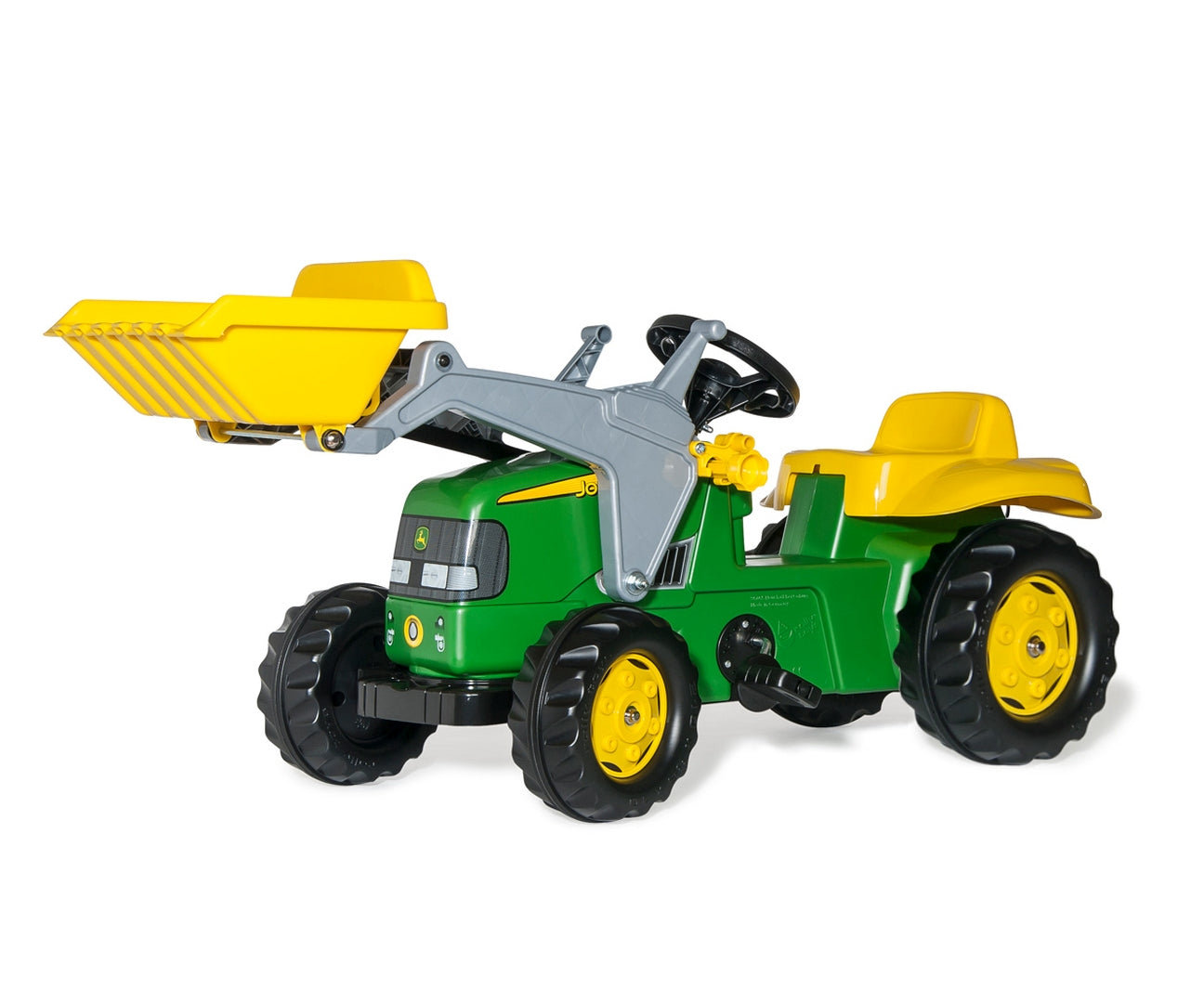 Rolly Toys 023110 Rolly Kid John Deere traktor kanállal és utánfutóval