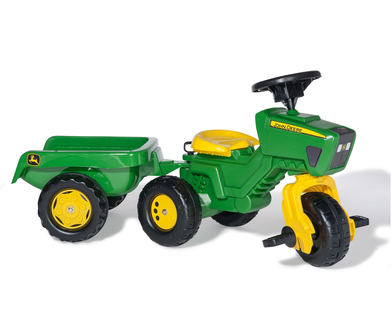 Rolly Toys 052769 Rolly-Kid John Deere 3 kerekű traktor utánfutóval