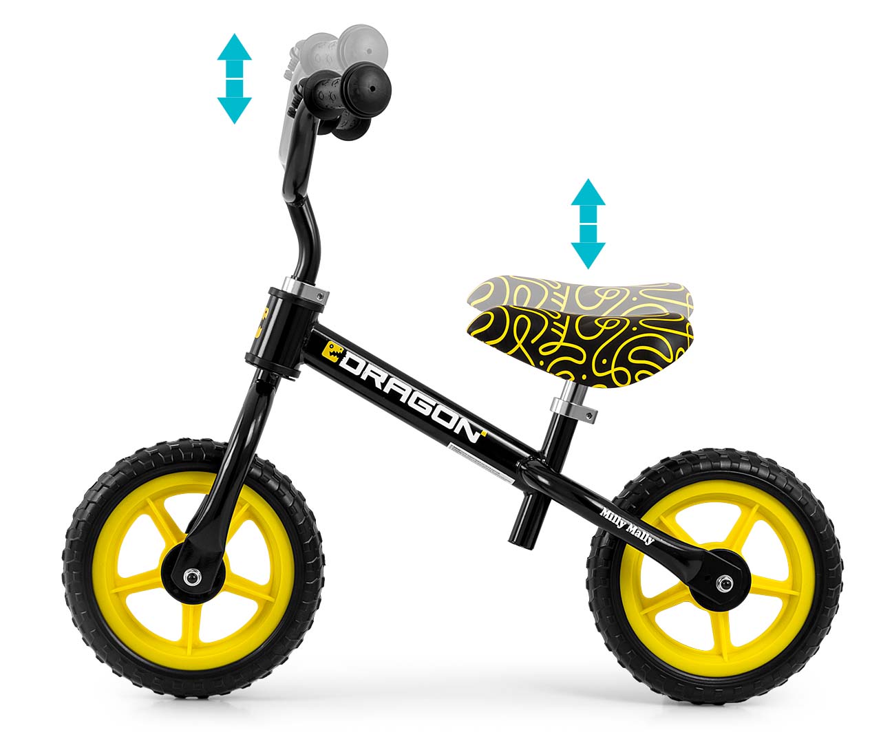 Sárkány fekete egyensúlyozó kerékpár